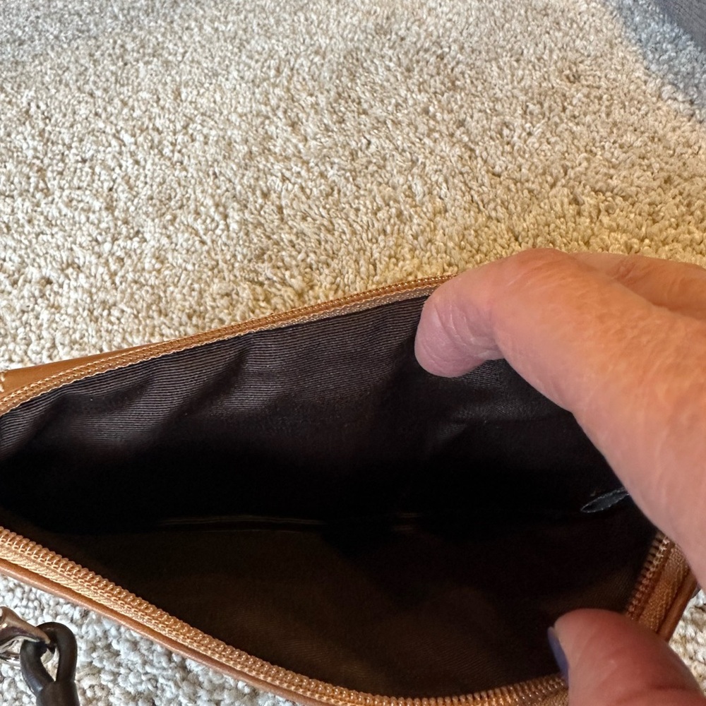 Coach Brown and Tan Leather Wristlet - Picture 4 of 4